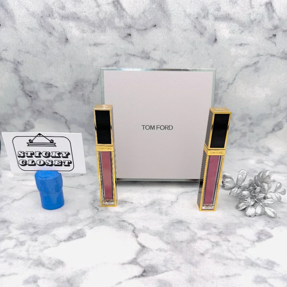 Tom Ford Gloss Luxe Moisturizing Lip Set-Inhibition & Sunrise Pink-2pc-BOXED-NEW